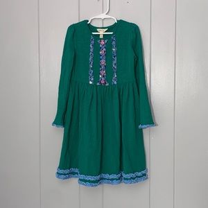Matilda Jane Girl’s Green Long Sleeve Ruffle Dress Size 6